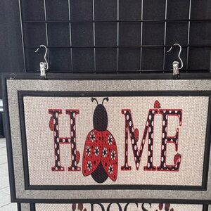 Home Accents Welcome door mat with Red and Black Design